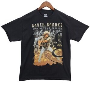 Garth Brooks World Tour 2014-15 Concert T-Shirt Black Hanes Beefy-T Mens Medium
